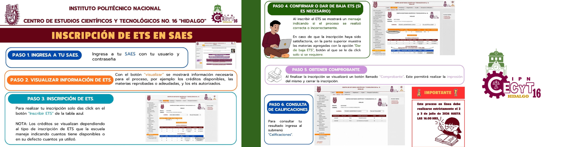 inscripción ETS SAES julio 2026